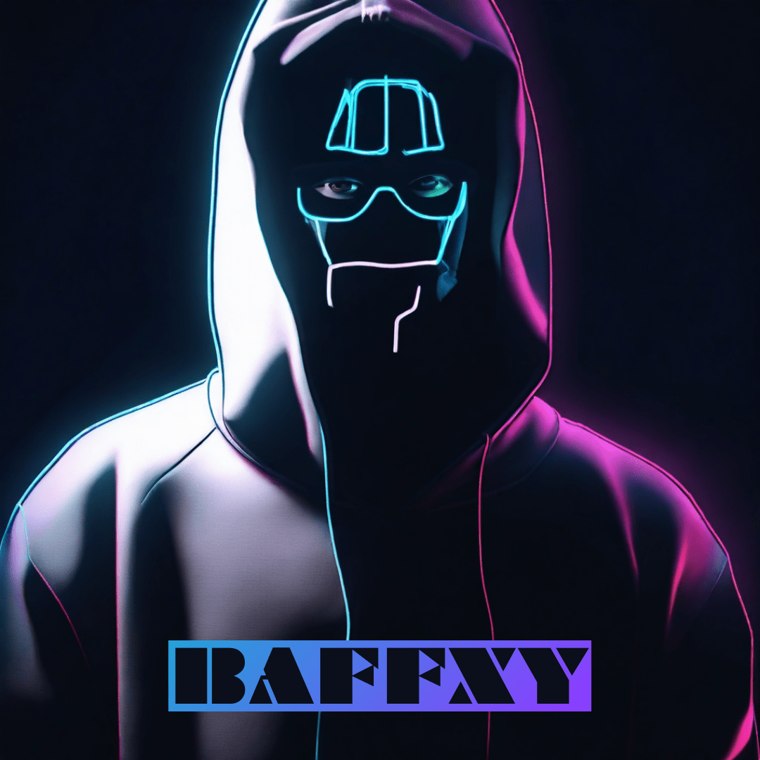 Baffxy neon hooded brand artwork